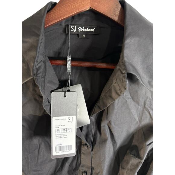 Wolf & Badger SJ Weekend Cross Heart Crop Top Wrap V Neck Blouse Side Zip 10 - Picture 8 of 16